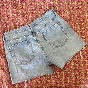 Mid Waist Distressed Mom Long Shorts